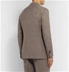 Saman Amel - Taupe Mélange Wool, Silk and Linen-Blend Suit Jacket - Brown