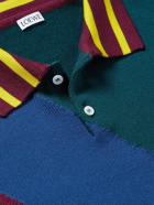 Loewe - Logo-Appliquéd Panelled Wool-Blend Polo Shirt - Multi