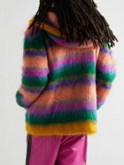 Marni - Oversized Padded Striped Mohair-Blend Zip-Up Hoodie - Multi