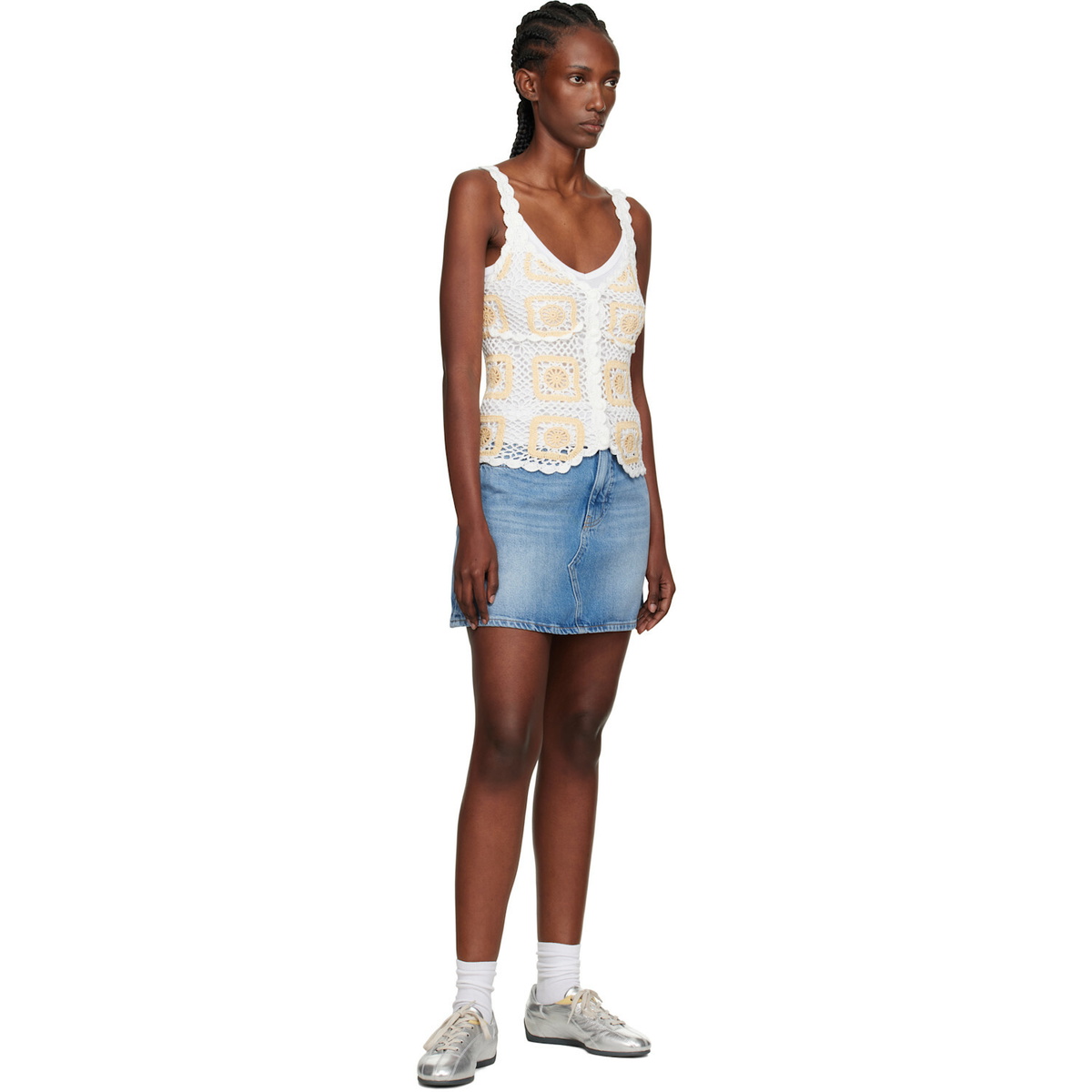 Holzweiler White Rosie Crochet Tank Top