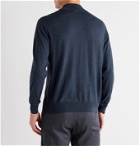 Camoshita - Wool Mock-Neck Sweater - Blue