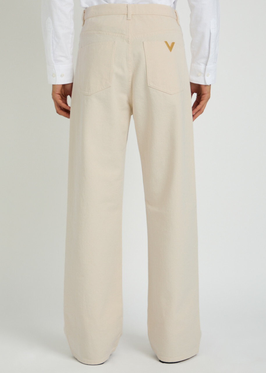 Valentino Garavani Wide-leg Denim Jeans White