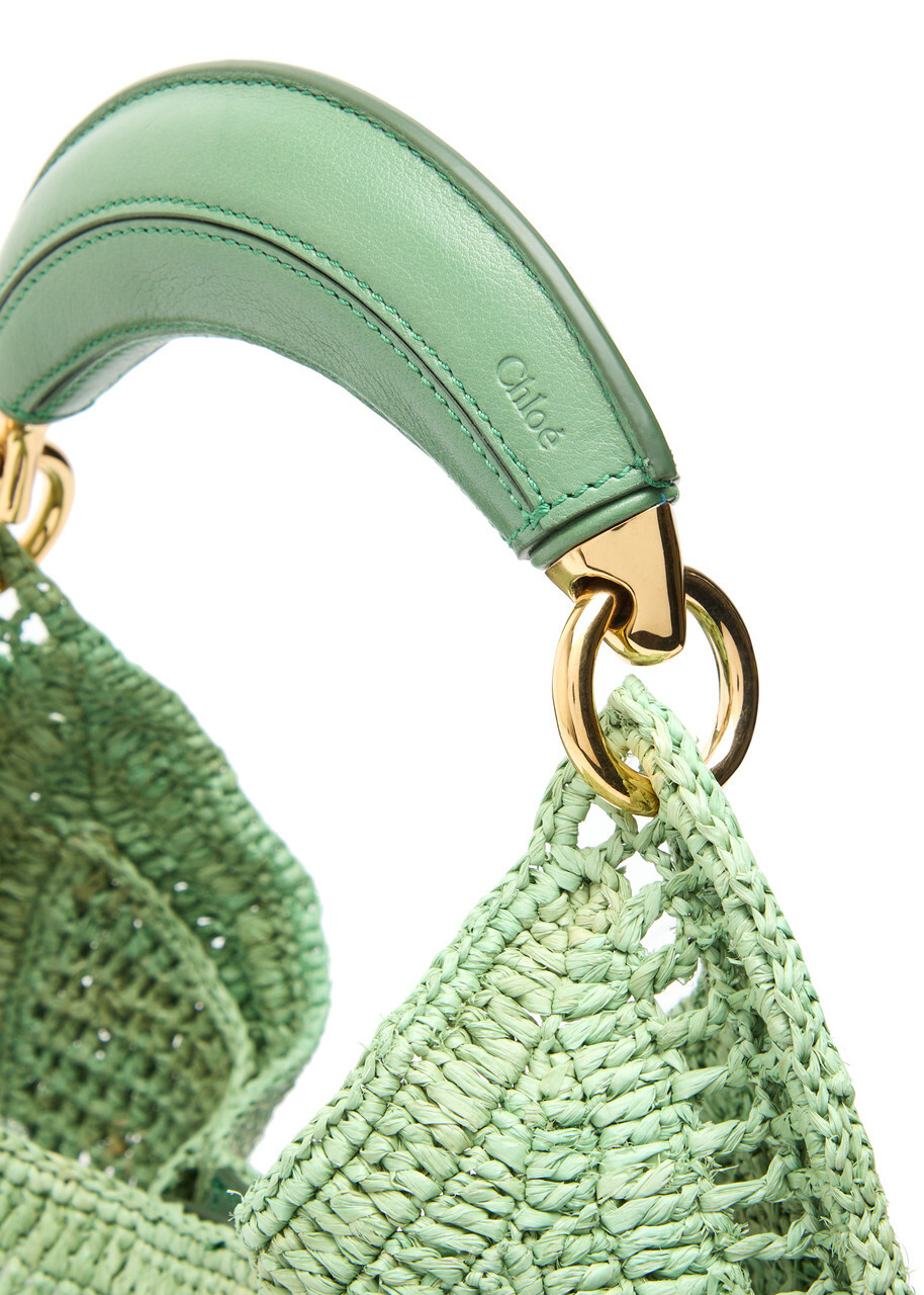 Chloe Summer Banana Logo Raffia Shoulder bag - Green - One