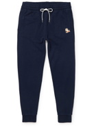 Maison Kitsuné - Chillax Fox Tapered Logo-Appliquéd Cotton-Jersey Sweatpants - Blue