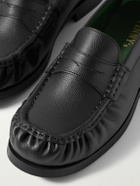 VINNY's - Ogee Full-Grain Leather Penny Loafers - Black