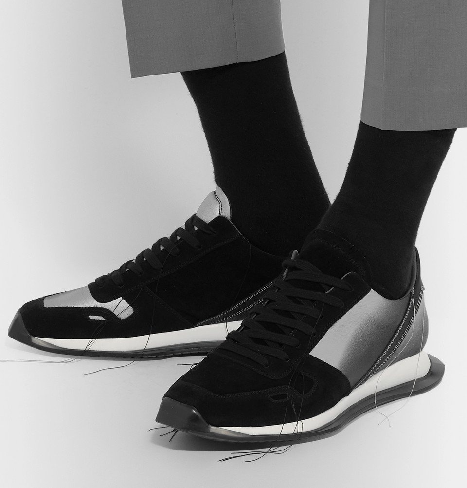 Rick Owens - New Vintage Runner Dégradé Suede and Leather Sneakers 