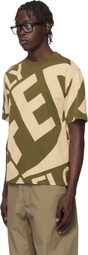 Ferragamo Khaki & Beige Graphic Print T-shirt