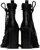 Ann Demeulemeester Black Lace-Up Heeled Sandals