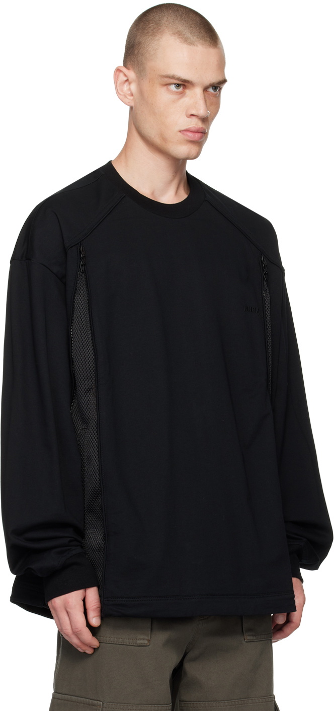 Juun.J Black Paneled Sweatshirt