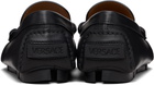 Versace Black 'La Medusa' Leather Driver Loafers