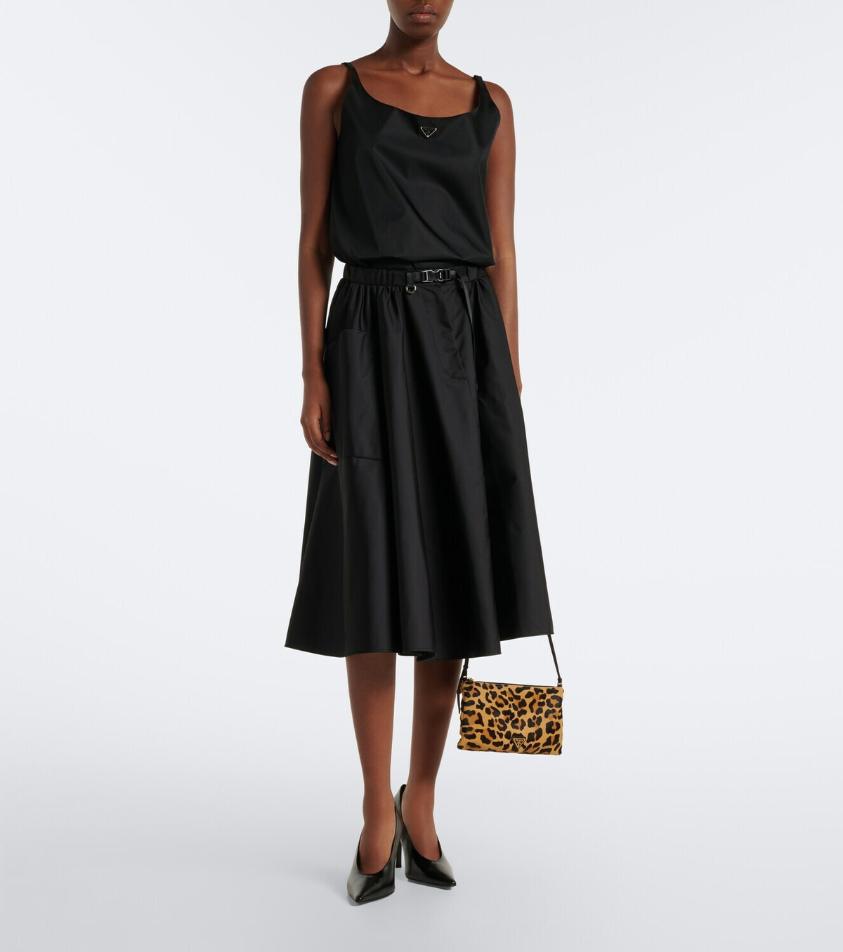 Prada Small leopard-print calf hair crossbody bag