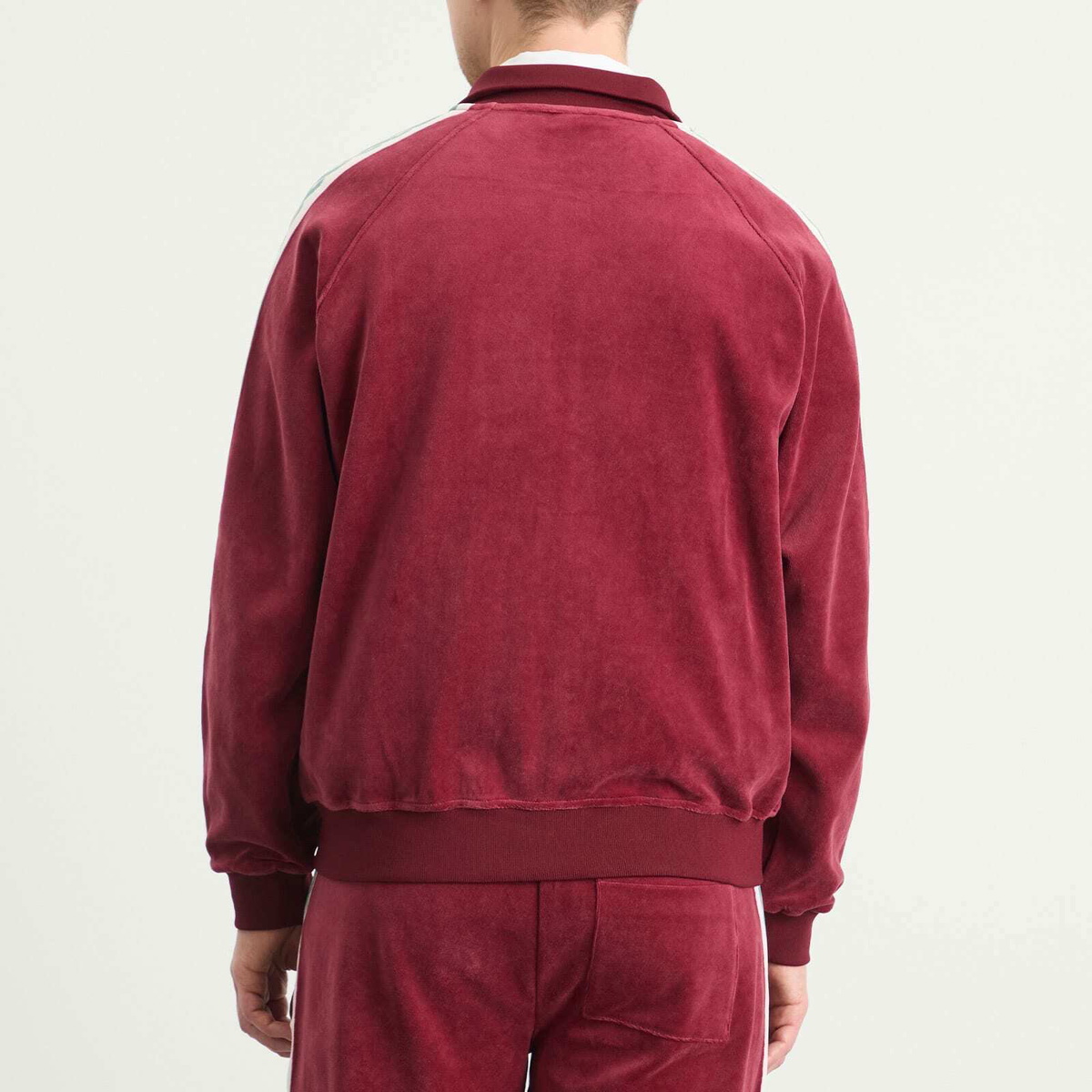 Drôle de Monsieur Men's Drole De Monsieur Velvet Zip Jacket in Wine
