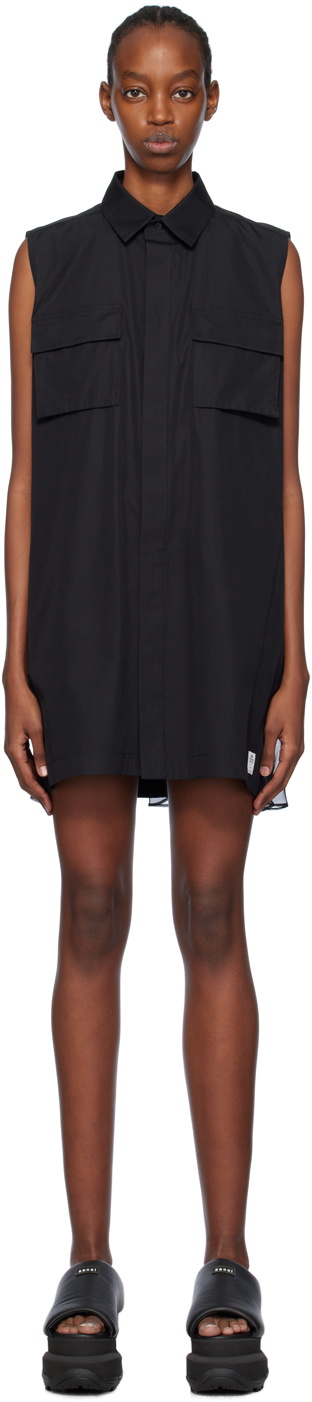 sacai Black Thomas Mason Edition Minidress Sacai