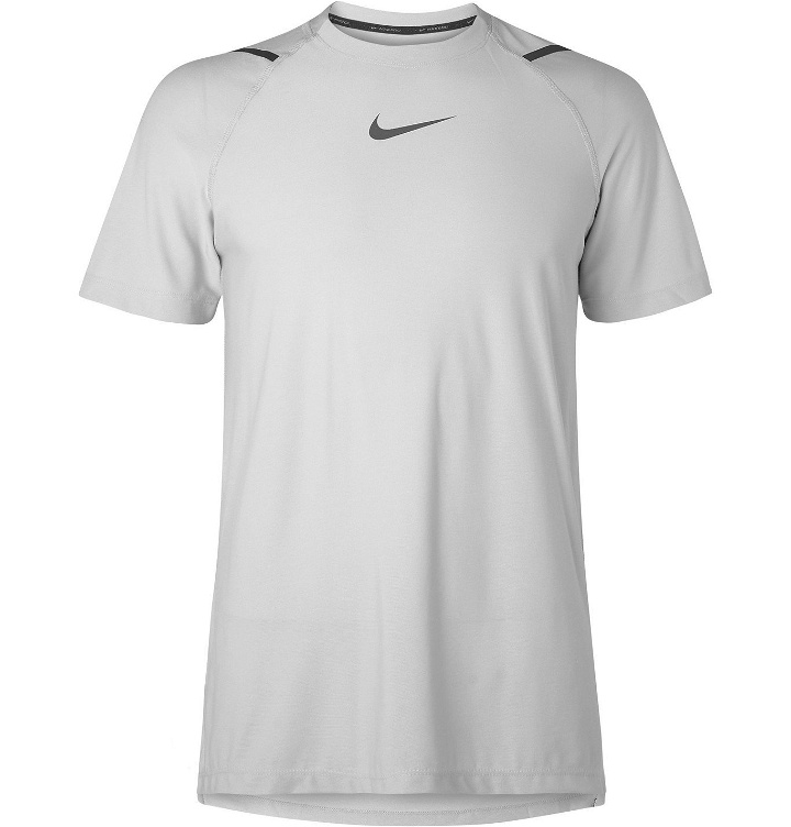Photo: Nike Training - Logo-Print Jersey T-Shirt - Gray