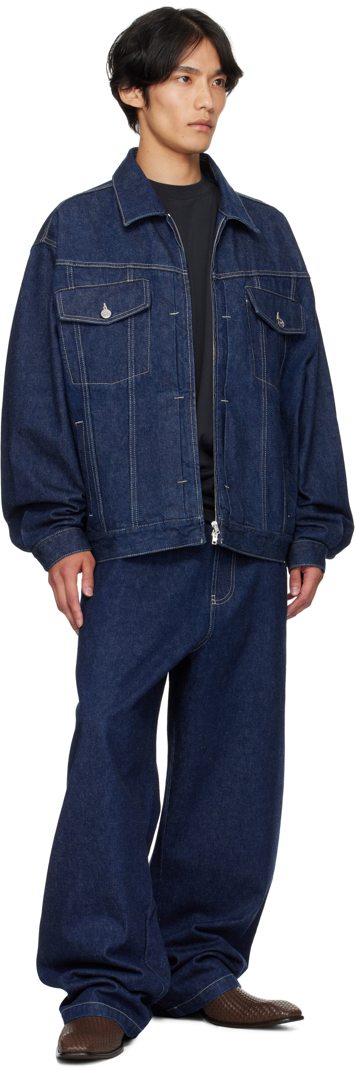VETEMENTS Navy Hip-Hop Denim Jacket