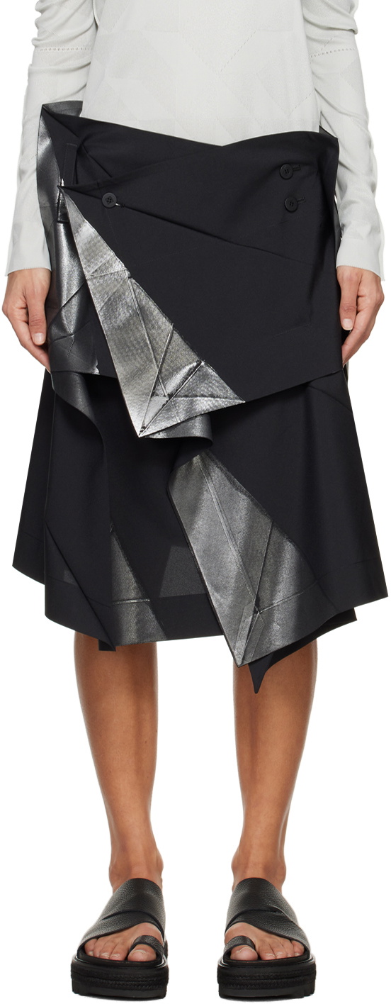 132 5. ISSEY MIYAKE Black Standard Midi Skirt