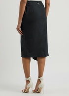 High Sketch Out Ruffled Midi Skirt Navy