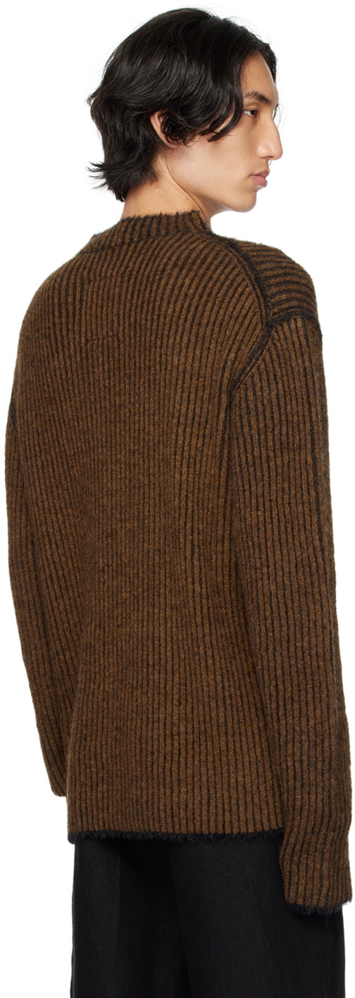 UMA WANG Brown Crewneck Sweater
