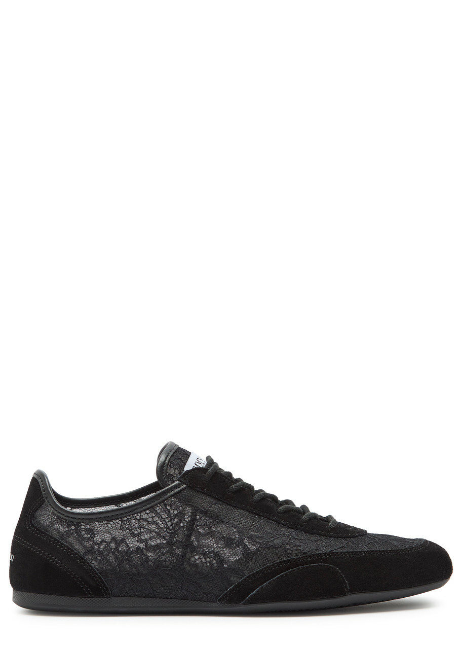 Jimmy Choo Sunny Panelled Lace Sneakers Black