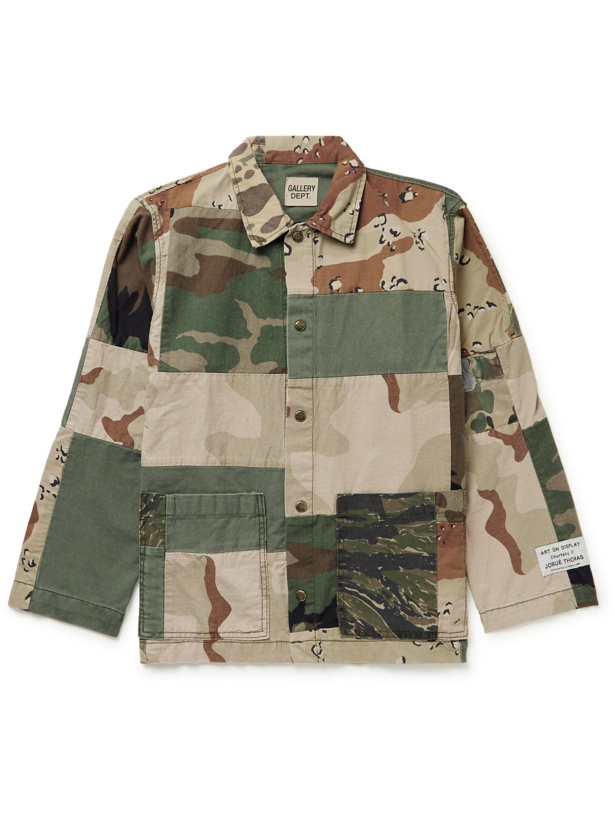 Photo: Gallery Dept. - Patchwork Camouflage-Print Cotton-Twill Chore Jacket - Green