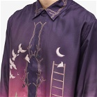 3.Paradis Men's Gradient Ladder Silk Shirt in Multi
