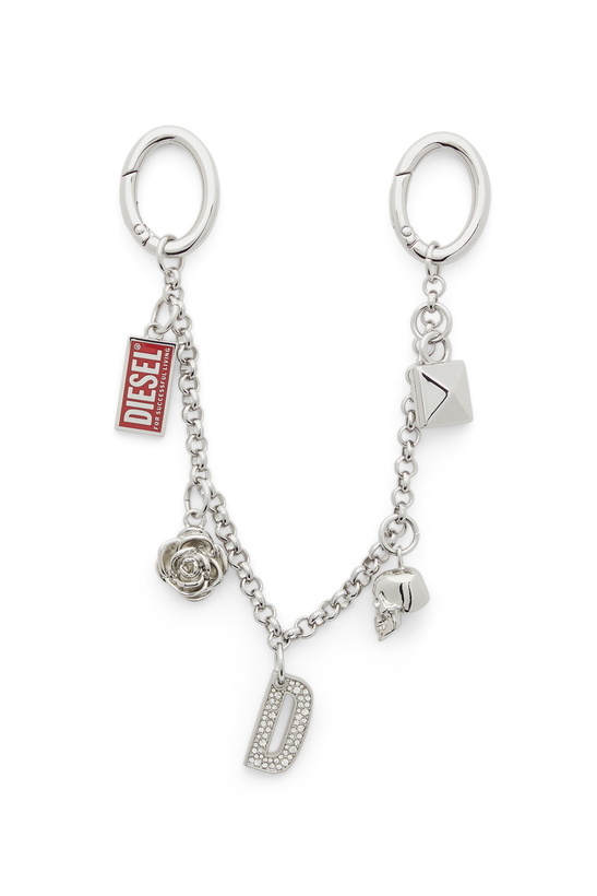 Photo: Diesel Metal chain charm with iconic pendants - Charms and Keyrings Womens in Silver