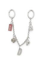 Diesel Metal chain charm with iconic pendants - Charms and Keyrings Womens in Silver