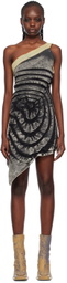 Masha Popova Gray Heart Denim Minidress