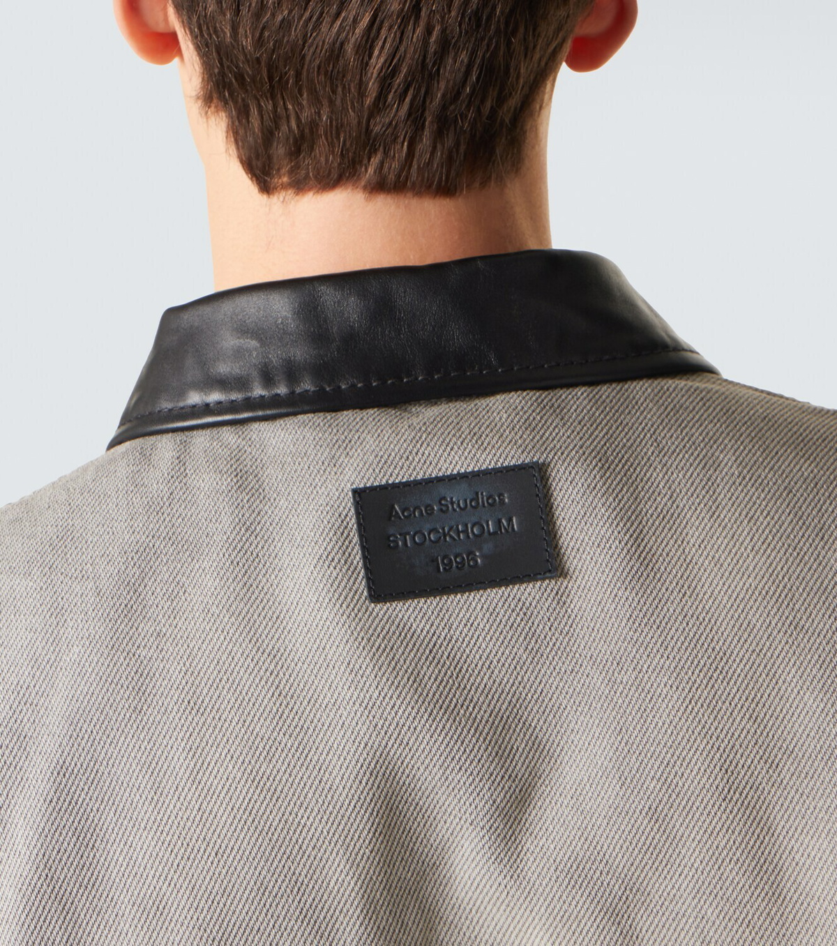 Acne Studios Leather-trimmed denim jacket