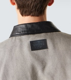 Acne Studios Leather-trimmed denim jacket