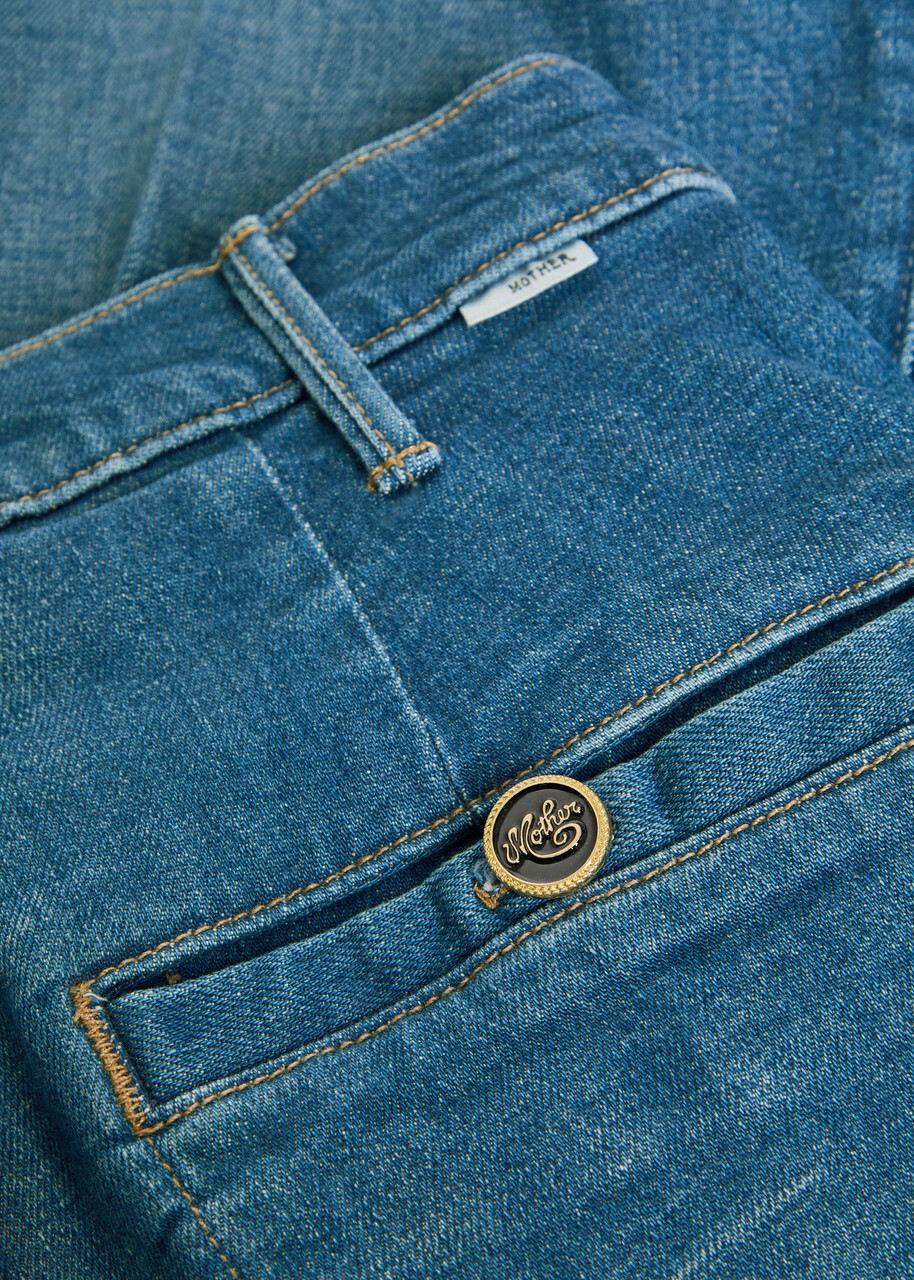 Mother Stasher Hustler Roller Wide-leg Jeans Blue