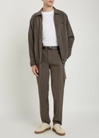 Emporio Armani Logo-embroidered Woven Shirt Brown