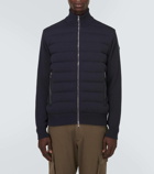 Moncler Leather-trimmed cotton cardigan