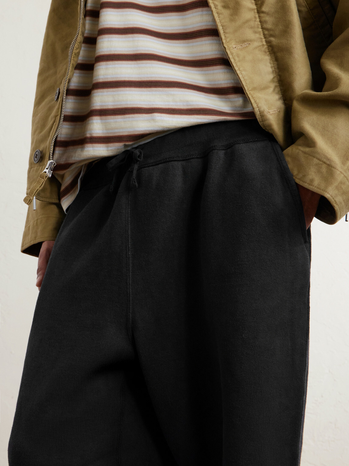 A.PRESSE - Vintage Straight-Leg Cotton Sweatpants - Black