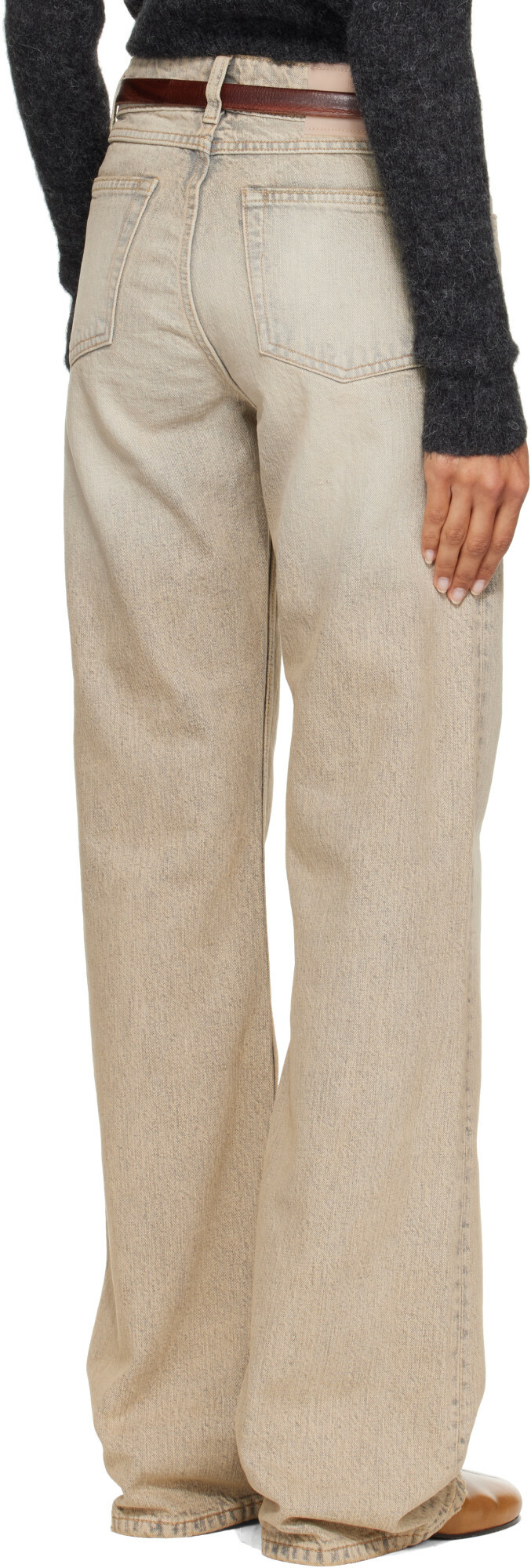 OUR LEGACY Beige Boot Cut Jeans