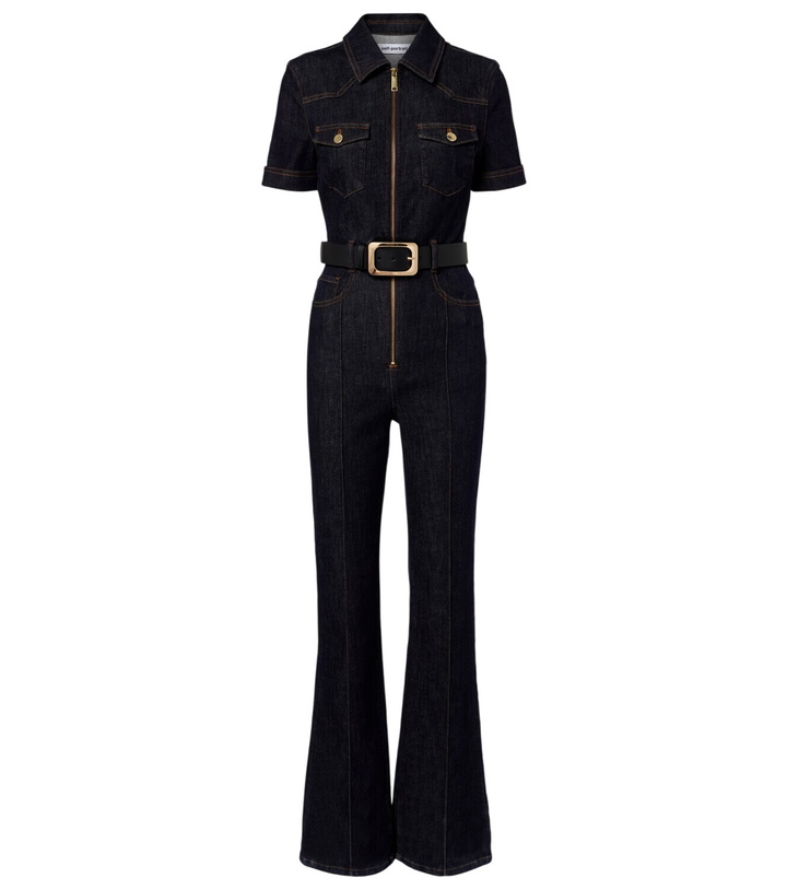 Photo: Self-Portrait Belted denim jumpsuit