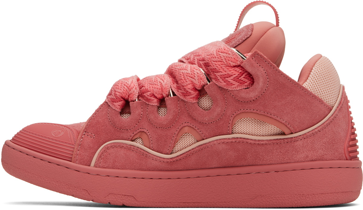 Lanvin Pink Curb Leather Sneakers Lanvin