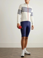Café du Cycliste - Claudette Striped Wool-Blend Cycling Jersey - White