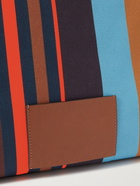 PAUL SMITH - Leather-Trimmed Striped Recycled Canvas Tote Bag