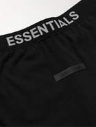 Fear of God Essentials - Logo-Appliquéd Cotton-Blend Jersey Shorts - Black