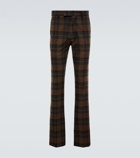 Amiri - Checked flared cotton-blend pants