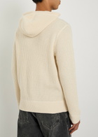 Polo Ralph Lauren Hooded Waffle-knit Wool-blend Jumper Cream