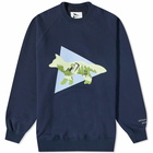 And Wander x Maison Kitsuné Crew Sweat in Navy