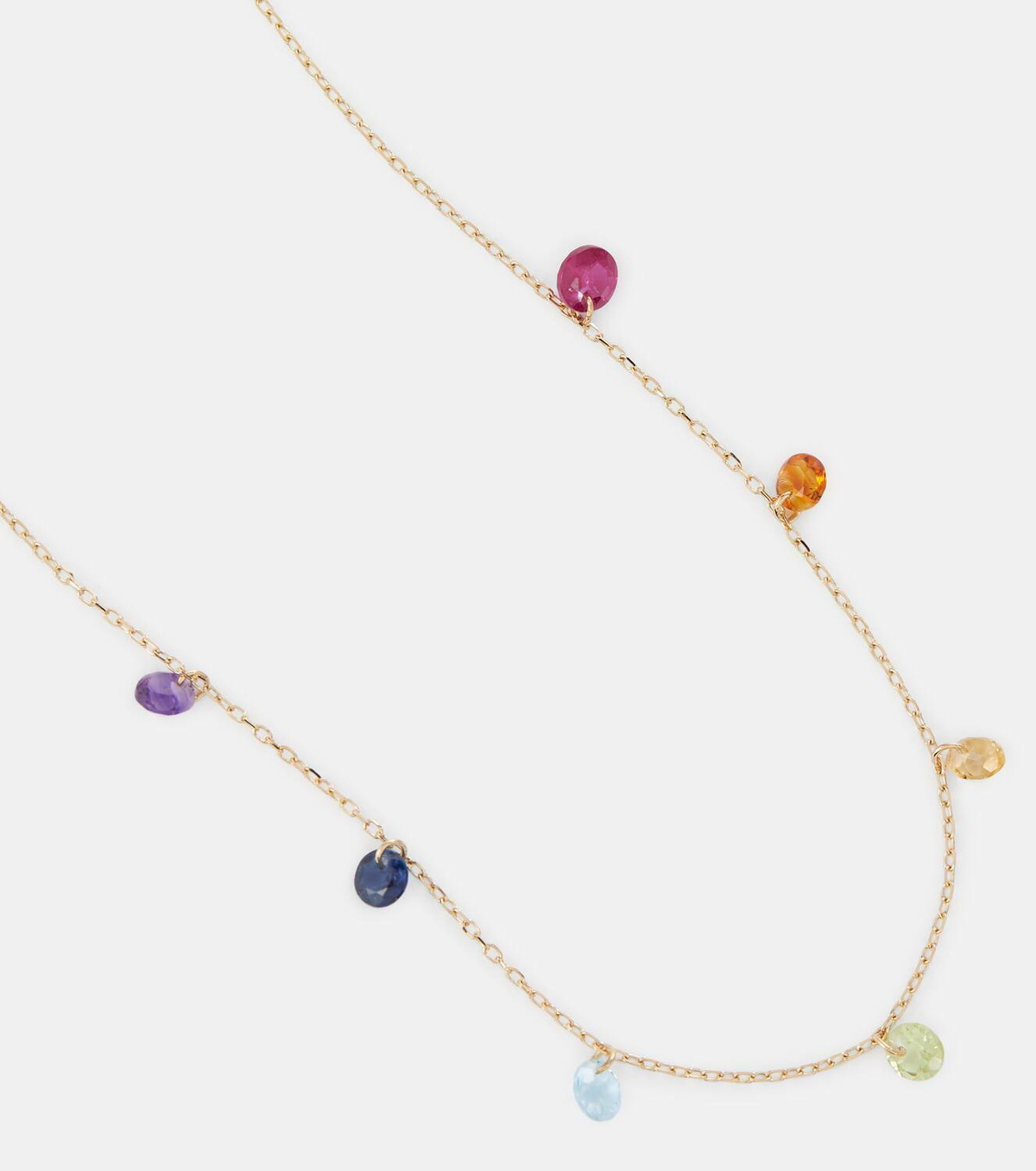 Persée Chakras Rainbow 18kt gold necklace with precious stones