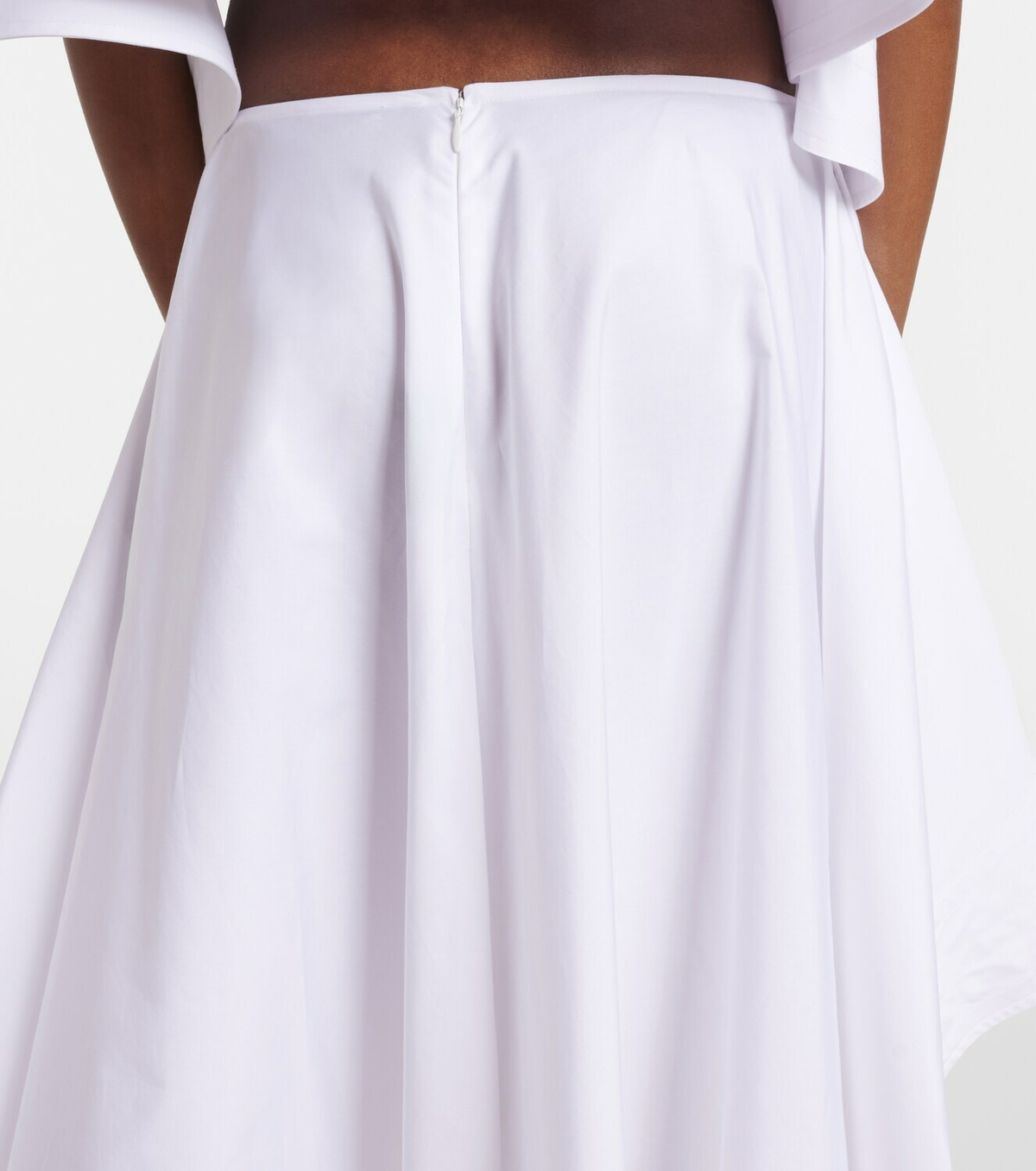 Stella McCartney Asymmetric ruffled cotton poplin miniskirt