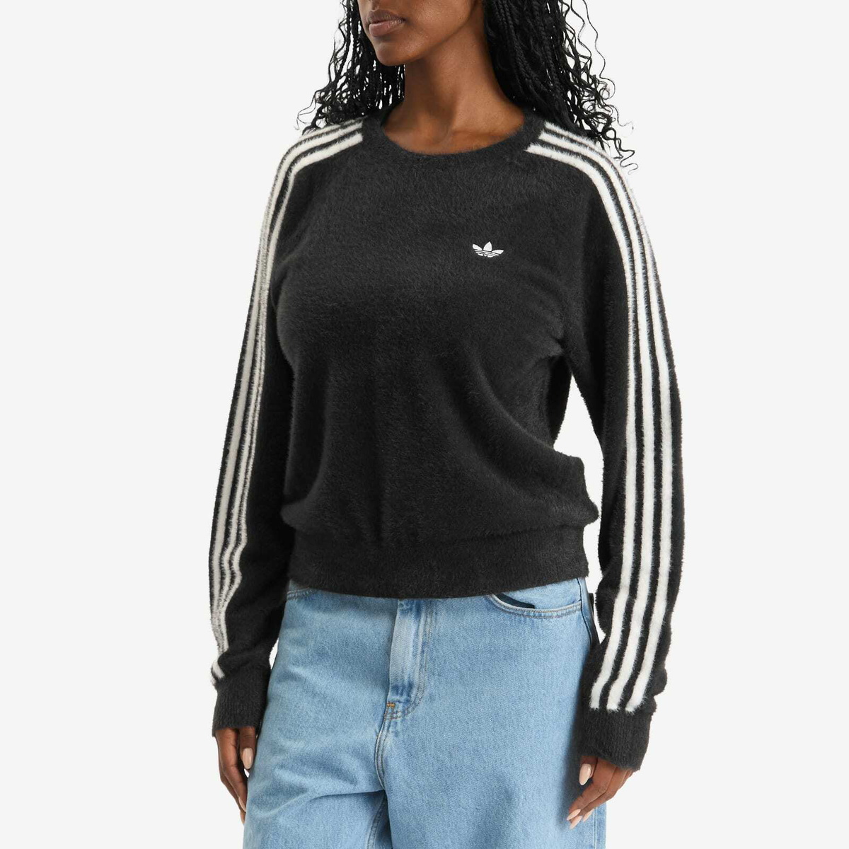 Adidas Women's Adicolor Holiday Knit Sweatshirt in Black