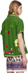 HARAGO Green Appliqué Playful Shirt