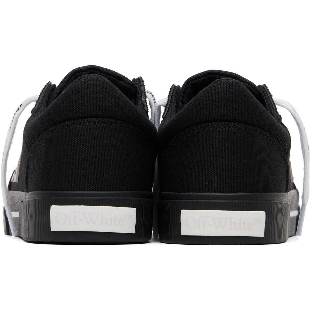 Off-White Black Vulcanized Low Canvas Sneakers