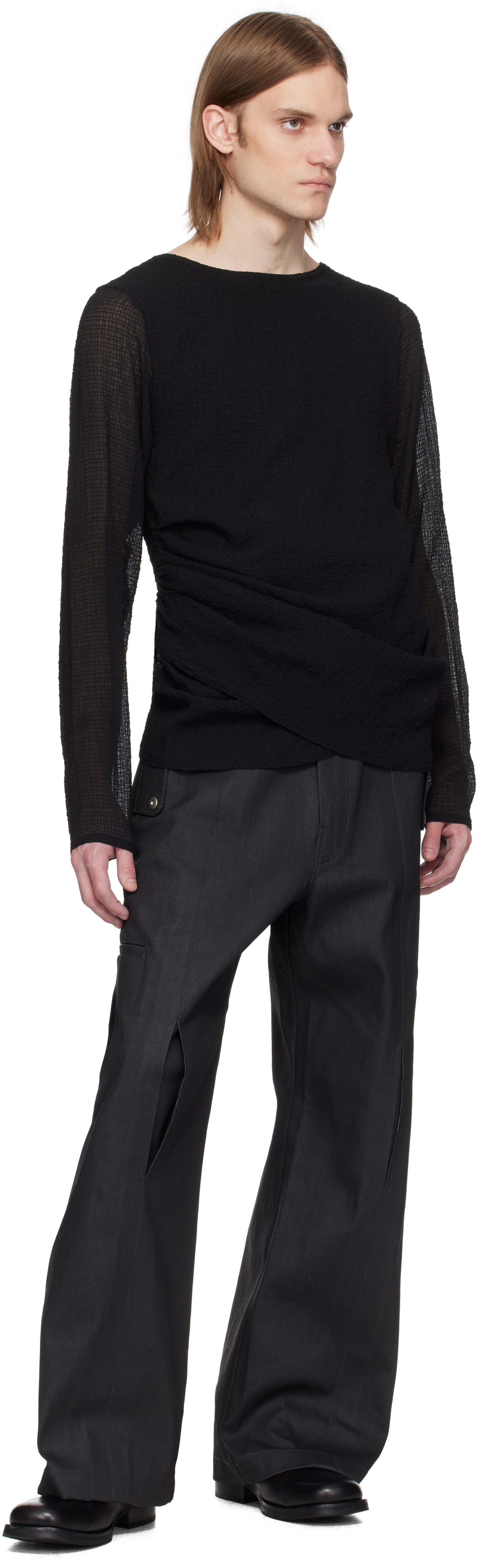 トップス Omar Afridi long sleeve neck t-shirt Omar Afridi long sleeve neck t-shirt
