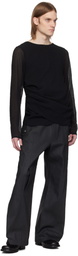 Omar Afridi Black Draped Long Sleeve T-shirt